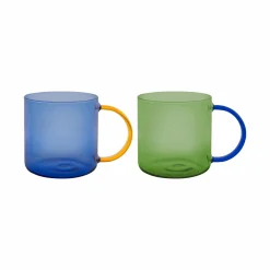 Glasbecher 'Fred' green-blue, 2er-Set