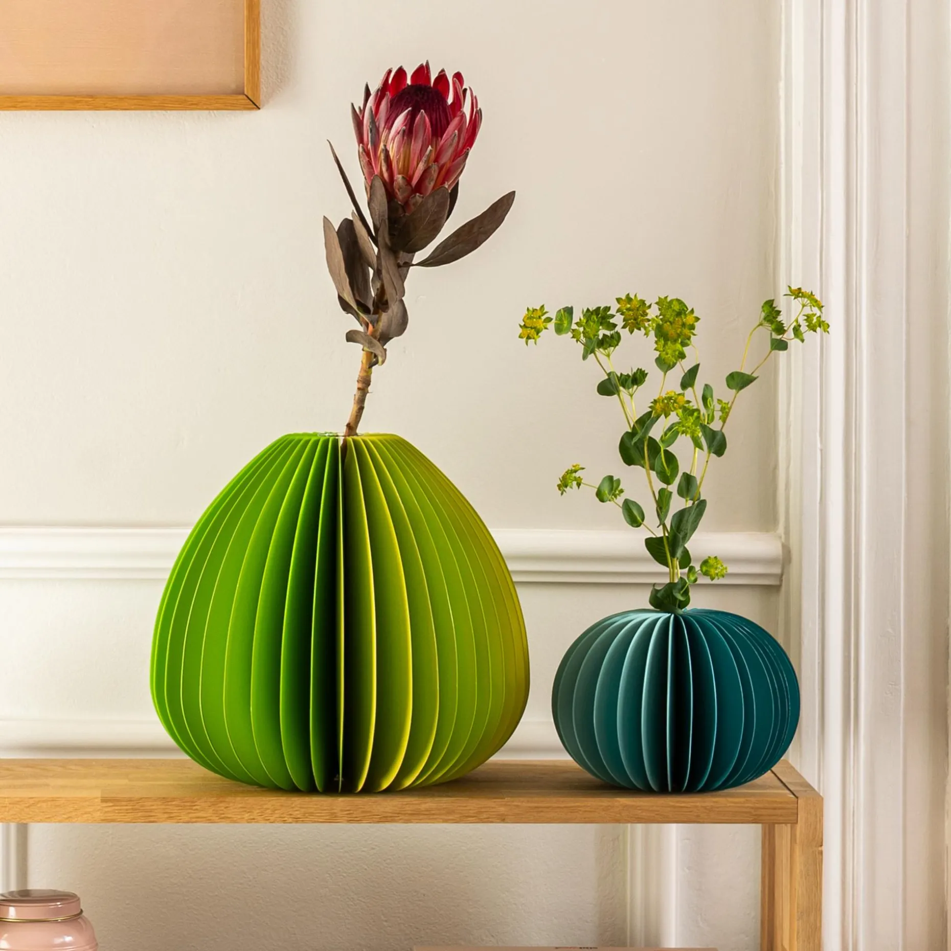Papiervase 'Yuki' petrol